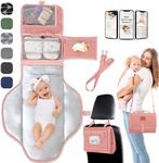 Portable Changing Pad for Baby, Travel Diaper Changing Pad for Newborn, Large Waterproof Baby Changing Mat, Foldable & Detachable Diaper Changing Station with Baby Wipes Pockets, Baby Stuff by Pillani