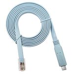 RW RoutersWholesale Cisco Compatible Console Cable, 6ft, FTDI USB Type C to RJ45 / Windows 7, 8 / Vista/MAC/Linux / RS232 Switch Router (Type-C)