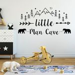 Little Man Cave Wall Wall Decals Stickers for Boys Room, Large Wall Decor Art Sticker for Birthday Christmas Gift, Peel and Stick Vinyl Wall Decor for Boys Nursery,Kids Room(96.5 x 50.8cm)