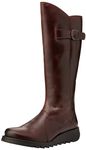 Fly London Women's Mol 2 Zip up Boots, Wine Black Sole, 5 UK