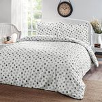 Brielle Circlets Printed Cotton Sateen Duvet Cover Set, King, White