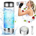 Hydrogen Water Bottle, 420ML Portable Hydrogen Water Ionizer Machine, Hydrogen Water Generator Maker, Hydrogen Rich Water Glass Health Cup for Home Office Travel, SPE PEM Technology, 800-1300PPB