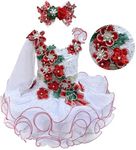 Jenniferwu Handmade pageant dresses cupcake pageant dress,Princess Dress for Girls, Christmas Red, 9-12 Months