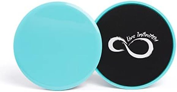 Gliding Core Disc Sliders 2 Pack by Live Infinitely – Exercise On Any Surface With Our Non-Catch Edges Designed For Smooth Sliding – Dual Sided Trainers Ideal For Home Abdominal & Core Workouts -Teal