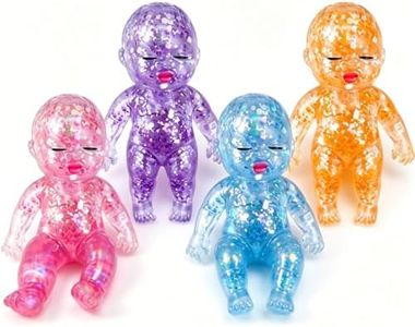 4PCs Squish Glittery, Portable Desk Decor & Anxiety Relief Gift