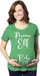 Maternity Mama Elf Baby Elf Pregancy Tshirt Cute Christmas Tee Funny Graphic Maternity Tee Christmas Maternity T Shirt Funny Maternity Shirts Green S