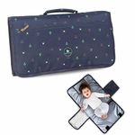 Motherly Portable Diaper Changing Mat | Waterproof Diaper Changing Pad with Advanced Features, Foldable Baby Massage Mat (Blue Flower) (60x34 cm)