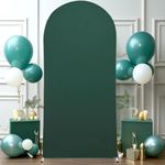 7.2FT Hunter Green Arch Cover - Spandex Fitted Wedding Arch Stand Covers Round Top Chiara Arch Backdrop Cover for Birthday Party Banquet Photo Background Decoration