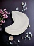 vingardium leviosa Selenite Crystal Charging Bowl Moon Shape Handmade Natural White Ritual Altar Cleansing Tumble Stones Meditation Home Decoration Gift 10cm