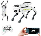 LEOM Shoot AI Robot Dog - Interactive STEM Pet, Smart AI Robot Dog, Voice/App/Remote Control - 30+ Actions Durable Design for Kids Age 6+ Compatible with iOS/Android (Standard With Shooting Feature)