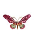 Yellow Chimes Brooch for Women Butterfly Shaped Brooch Fashionable Brooch for Girls and Women (Pink)