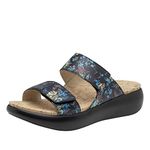 Alegria Womens Bryce Leather Slide Sandal, Passionate, 9