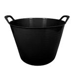 42L 42 Litre Large Eco-Friendly Recycled Flexi Tub - Black - Multi Purpose Robust Flexible Storage Container Bucket, Single Bucket.