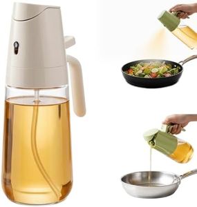 AIIONP 2 in 1 Glass Oil Sprayer & Dispenser, 2026 Premium Olive Oil Dispenser Bottle for Kitchen, Food-grade Oil Spray Bottle for Cooking, Air Fryer, Frying, BBQ (White-500ml)