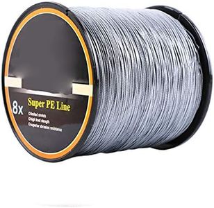 8 Strands Braided Fishing Line, Abrasion Resistant, Highly Sensitivity, Zero Stretch and High Performance, for Carp Bass Trout, 500M, Line No.2.0, 30lb, Gray