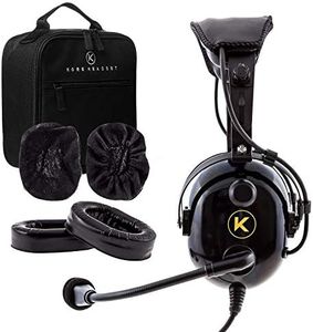 KA-1 General Aviation Headset with Bag, Cloth Ear Cover, Extra Gel Ear Seals