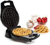 Moss & Stone Belgian Waffle Maker, Electric Waffle Machine, Flips & Non-Stick Grids, Temperature Control, Black Round Waffle