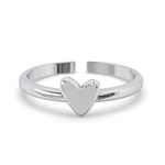 Clara Pure 925 Sterling Silver Minimal Heart Finger Ring | Size Adjustable | Thumb Band | Gift for Women Girls Wife Girlfriend