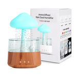 Cloud Rain Humidifier for Bedroom & Large Room - Essential Oil Diffuser with 7 Colors LED Lights - Auto Shut-Off - It Can Work for Up to 8-10 Days with Full Water (08 Wood Grain)