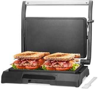 Baker's Friend Panini Press Electric Griddle, 2-slices Panini Grill Press Sandwich Maker Press, Grilled Cheese Maker, Sandwichera Electrical, Non-stick, Stainless Steel, Australian Plug