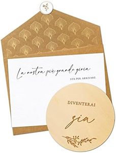 Joli Coon Diventerai zia carta di legno con busta pieghevole e sigillo adesivo - Annuncio gravidanza zia