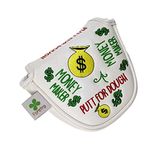 Foretra – Putt for Dough - Money Maker White Golf Putter Headcover Quality PU Leather Magnetic Closure for Mallet Style Putters Scotty Cameron Odyssey Taylormade Ping