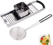 Mlesi Premium Grade Stainless Steel Spaetzle Maker Widen Plastic Handle with Skimmer Spider Strainer Homemade Egg Noodle Dumpling Perfect Sized for pots and Pans Making Tool