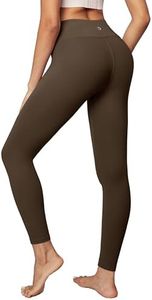 IUGA High Waisted Leggings for Women Running Workout Leggings with Inner Pocket Yoga Pants for Women Dark Coffee