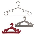 Kuber Industries Pack of 20 Hangers | Multi-Purpose Hangers for Wardrobe-Almirah-Cabinets-Closet | Plastic Cloth Hanger for Trouser-Skirts-Coat-Dresses-Ties | 103 | Grey & Maroon