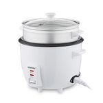 Geepas 450W Rice Cooker & Steamer with Keep Warm Function, 1L | Automatic Cooking, Non-Stick Inner Pot | Make Rice & Steam Healthy Vegetables | Includes Measuring Cup, Spatula & Detachable Power Cord
