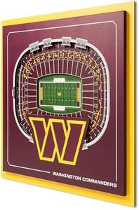 YouTheFan Officially-licensed NFL Washington Commanders Stadium Series 3D Wall Art - multi-layer team stadium replica, detailed sports fan gift, indoor decor