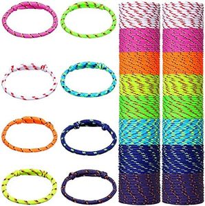 Friendship Bracelets Rope 168 Bracelets in 8 Assorted Colors Adjustable Bracelets for Kids Neon Rope Woven Friendship Bracelets for Girls and Boys Goody Bag Stuffers Party Favors