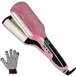 3 Barrel Curling Iron Wand 1 Inch Hair Crimper Dual Voltage Crimper Hair Iron for Long Hair, Professional Ceramic Hair Waver Beach Wavy Hair Curler With LCD Display |Temp Adjustable Hair Deep Waver