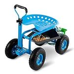 Rolling Garden Tool Cart with Seat 