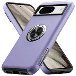 MMHUO for Google Pixel 8 Case,Slim Dual Layer Military Grade Drop Protection for Pixel 8 Kickstand Case with Hidden Ring Holder Shockproof Protective Phone Case for Google Pixel 8 5G (2023),Purple