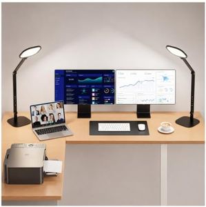 LitONES LED Desk Lamp for Home Office, Eye-Caring Modern Desk Light, 3 Color Temperature 10 Brightness Computer Light, Dimmable Desk Light with Memory & Timer Func, Metal Swing Arm Table Lamp