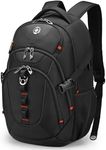 Swissdigital Design Business Laptop Backpack with Smart USB Charging Port Travel Backpack Fits 15.6 inches Laptops,Water Repellent College Backpack for Men Women, Black | SD803