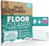 Uncle Todd's Ultra Concentrated Floor Cleaner: 30 Natural, 100% Dissolvable Sheets for Mopping – Hardwood & Wood Floor Cleaner with Filth-Fighting Enzymes, Plastic-Free Packaging