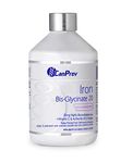 CanPrev - Iron Bis-Glycinate 20mg for Women, 500ml Liquid - Helps Prevent Iron Deficiency Anemia and Support Red Blood Cell Functioning - Vitamins C, and B6, B12 & Folate to Help Maximize Absorption