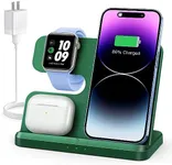 JARGOU 3 in 1 Charging Station for Apple Wireless Charger for iPhone 16 15 14 13 12 11 X 8 & for Apple Watch Charger Wireless Charging Station for Multiple Devices for AirPods 4 3 Pro