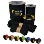 EdcX Paracord 4mm, 35+ Solid Colors (10m, 15m, 30m, 50m, 100m, 300m) | Ideal for Crafting, DIY, Camping, Survival, Outdoor | 100% Nylon Rope 4mm | Tactical Cord 550 Type III (Black, 50 m)