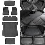 SUPER LINER Flagship Tesla Model 3 Floor Mats 2025 2024 All-Weather Floor Mats Set (6 Pieces) | Custom Fit, Pet & Child-Friendly | Cargo Liner Rear Cargo Tray Trunk Interior Accessories
