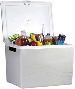 Koolatron Electric Portable Cooler Plug in 12V Car Cooler/Warmer 33 qt (31 L) w/Wheels, No Ice Thermo Electric Portable Fridge for Camping, Travel Road Trips with 12 Volt DC Power Cord, Gray/White.