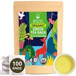 WT WEETEE Organic Green Tea Bags, USDA Organic Pure Green Tea 100 Count, Super Antioxidant | Resealable Kraft Bag | Brew Hot or Iced