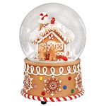 Gisela Graham Gingerbread House Man Musical Christmas Snow Globe Dome Gift