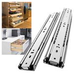 250 LB 1 Pair 18 Inches Ball Bearing Side Mount Full Extension Heavy Duty Drawer Slides, 2.08 Inches Wide