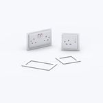 Double/Single Socket Switch Surround/Acrylic Finger Plate - Minimalist Design (Single, White)