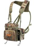 NEW VIEW Bino Packs for Hunting - Binocular Straps Harness Chest Pack with Detachable Rangefinder Pouch, Adjustable Camo Bino Harness & Rain Cover - Ideal for Bow Hunting- Medium