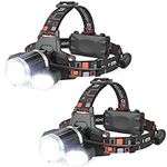 2 Pack Headlamp Rechargeable, 10000