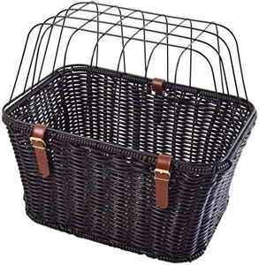 Ammaco Polyrattan Rear Mounted Pet Carrier Basket Bike Large Dog Puppy Cat Kitten Small Animal Shopping Luggage Basket Brown